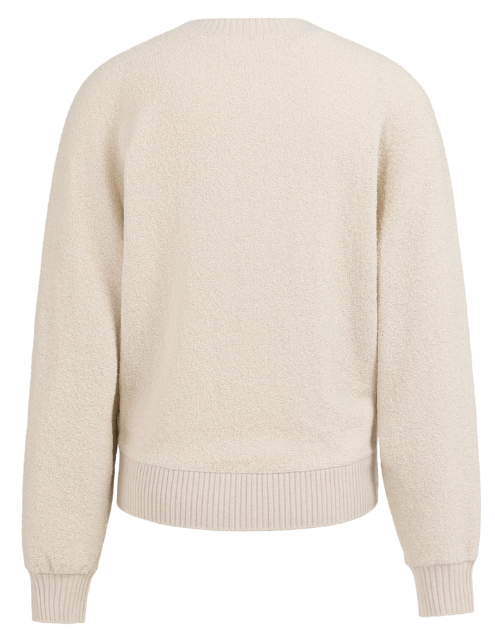 YAYA Batwing Sweater w/ Contrast - Beige