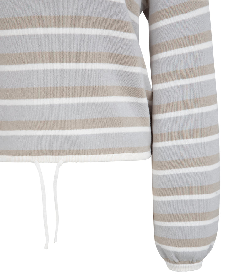 YAYA Striped Sweater w/ Cord Bottom - Vapor Blue/Grey