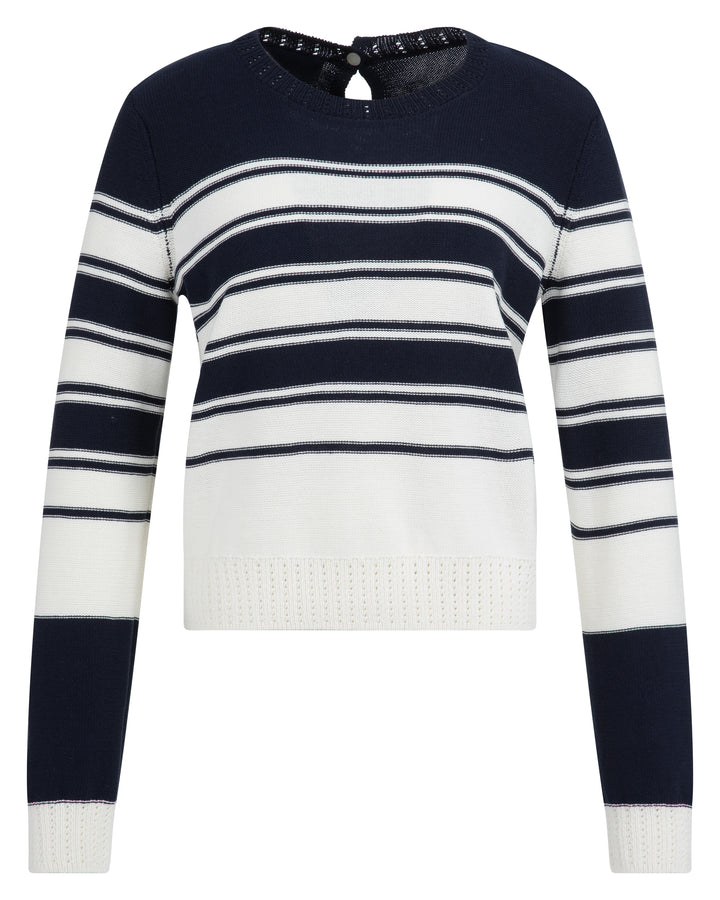 YAYA Stripe Sweater - Navy Blazer