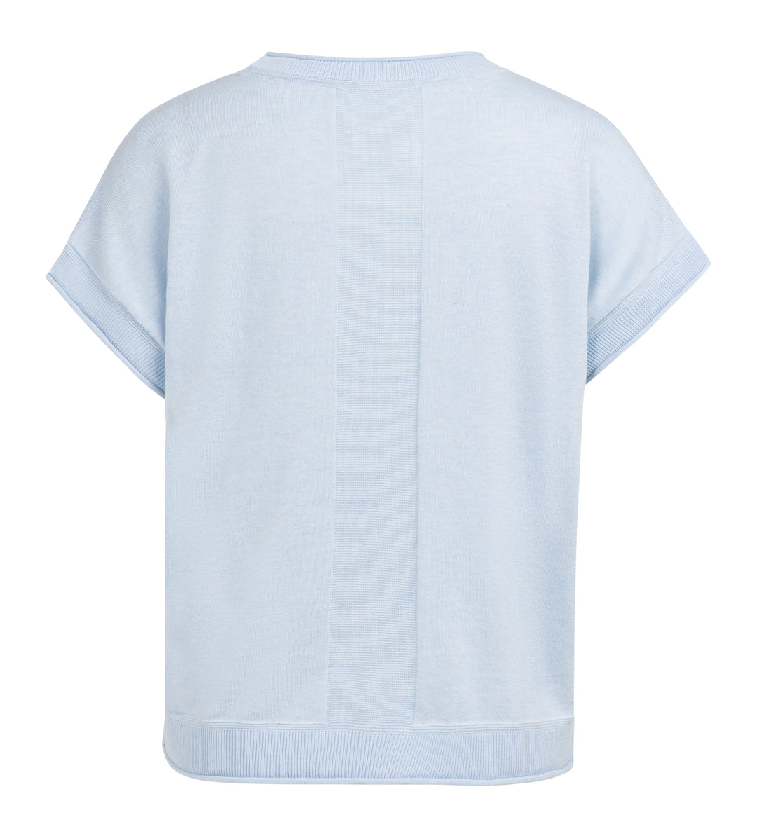 YAYA Knitted Sweater With Rolled Edges - Light Blue
