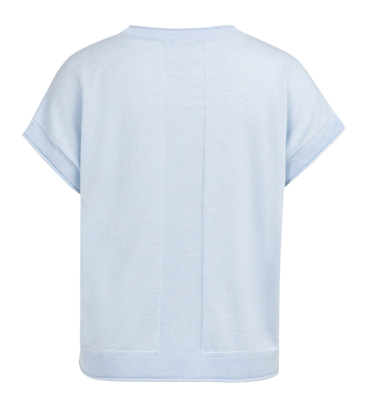 YAYA Knitted Sweater With Rolled Edges - Light Blue