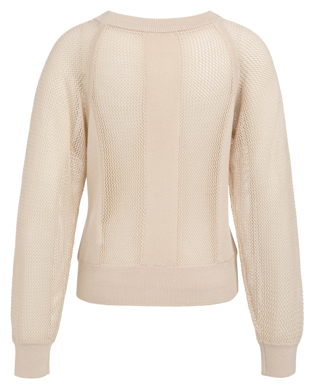 YAYA Mesh Stitch Raglan Sweater - Cloud Creme