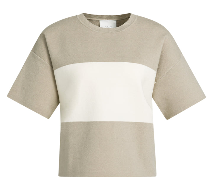 YAYA Blockstripe Sweater Short Sleeve
