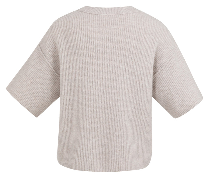 YAYA Cardigan With Wide Short Sleeve - Grey