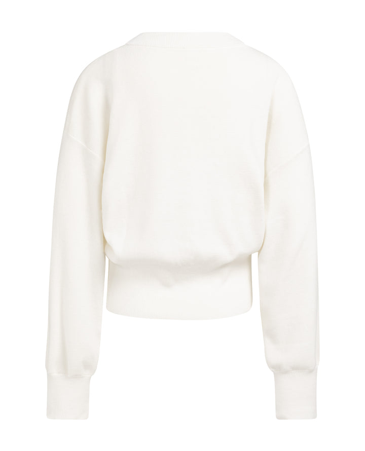 YAYA Cardigan With Fancy Buttons - Ivory White