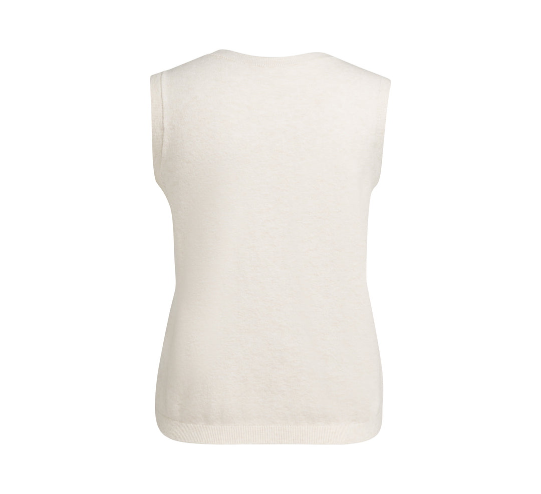 YAYA Knitted Spencer w/ Buttons - Off White
