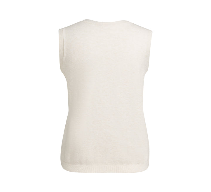 YAYA Knitted Spencer w/ Buttons - Off White