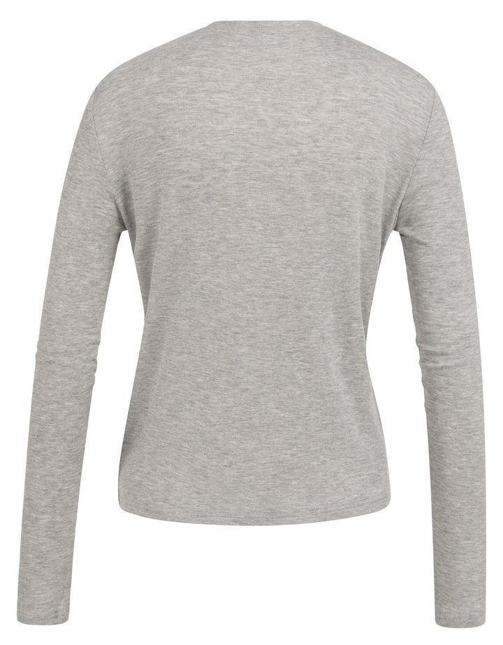 YAYA Jersey Cardigan w/ Small Buttons - Medium Grey