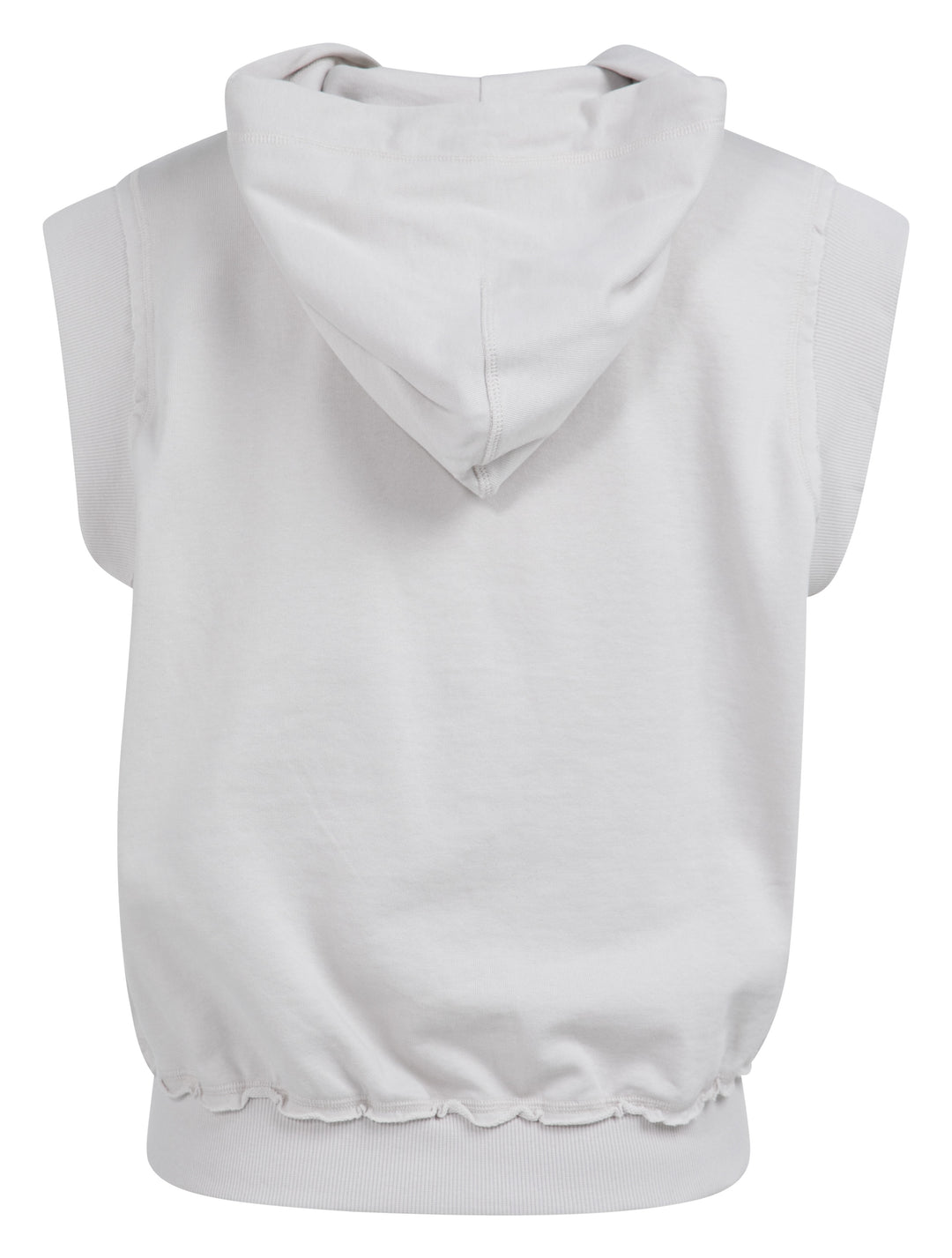 YAYA Sleeveless Hoodie With Cords - Grey