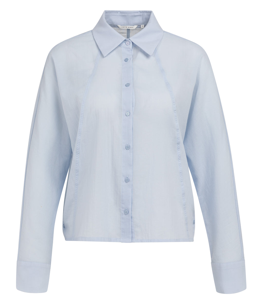 YAYA Batwing Blouse With Cut Seams - Light Blue