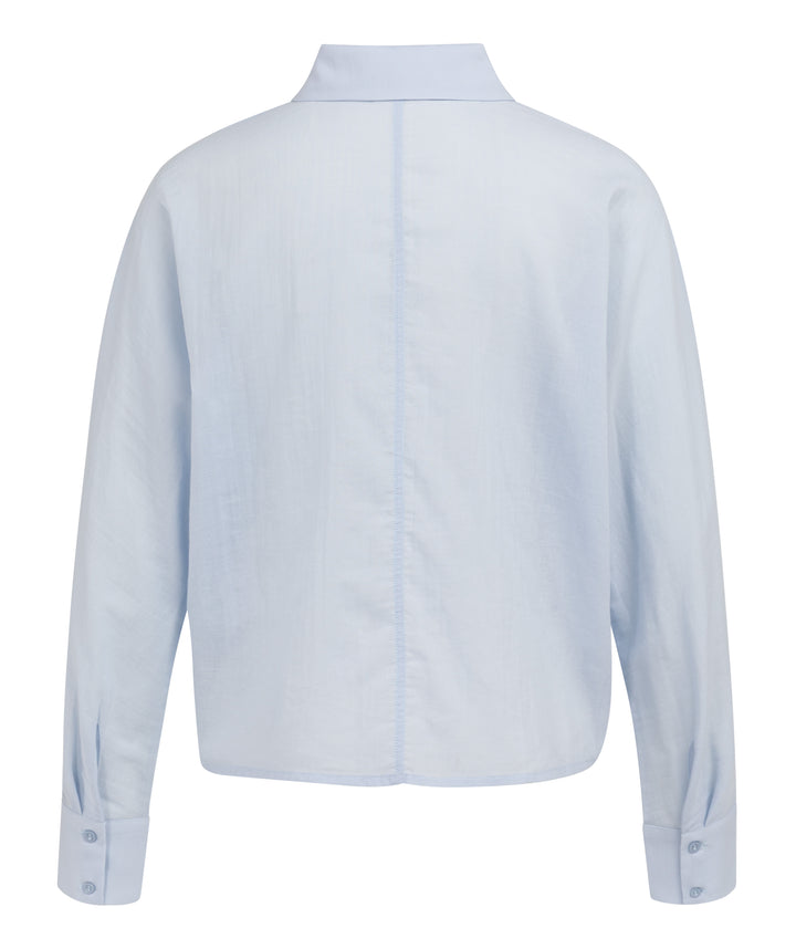 YAYA Batwing Blouse With Cut Seams - Light Blue