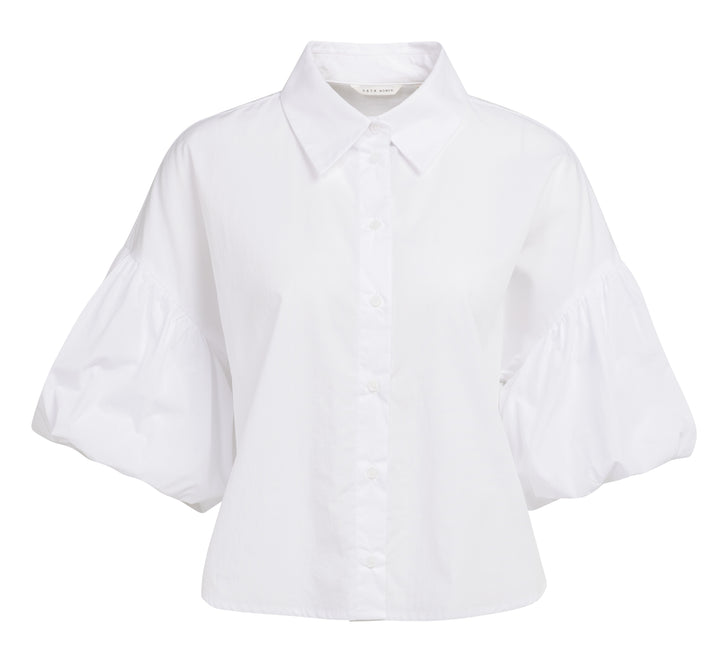 YAYA Blouse with Balloon Sleeves - White