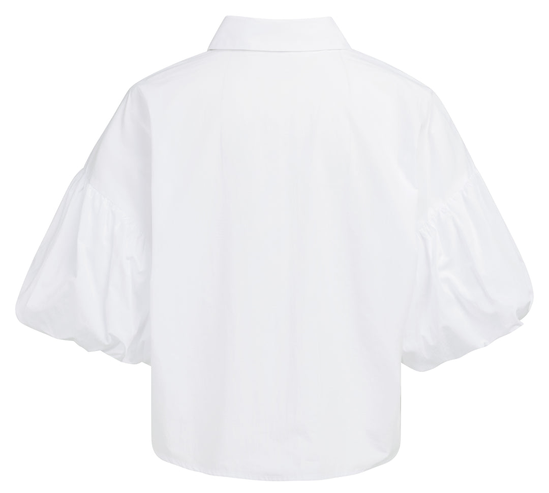 YAYA Blouse with Balloon Sleeves - White