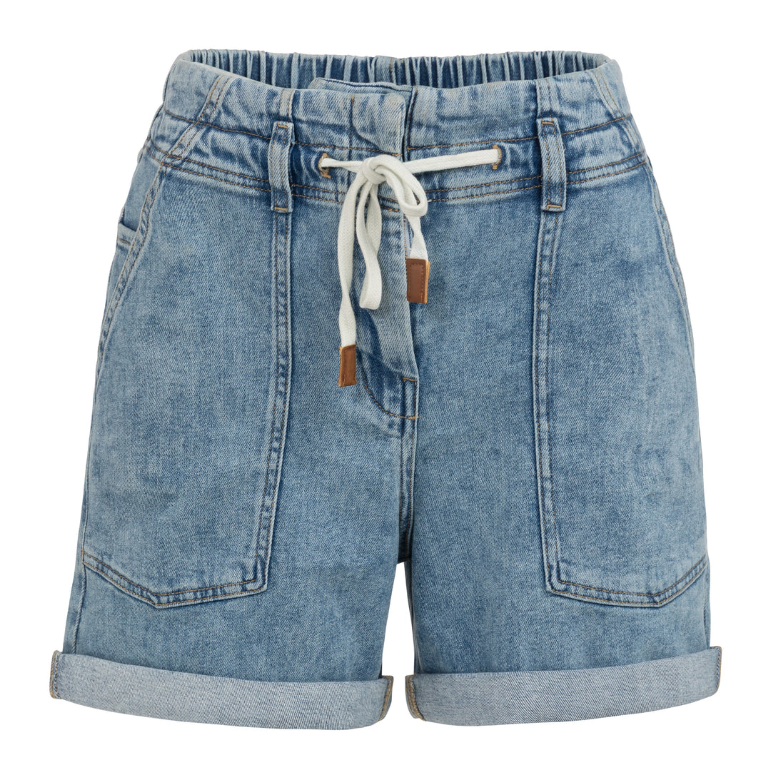 YAYA Loose Fit Worker Shorts - Mid Blue