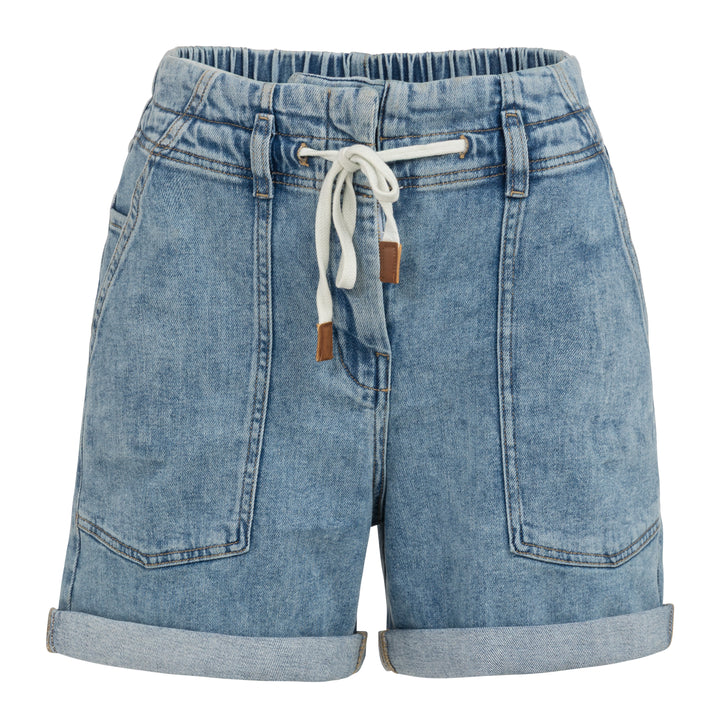 YAYA Loose Fit Worker Shorts - Mid Blue
