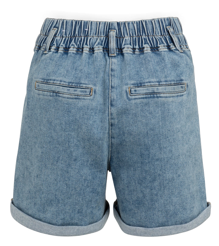 YAYA Loose Fit Worker Shorts - Mid Blue