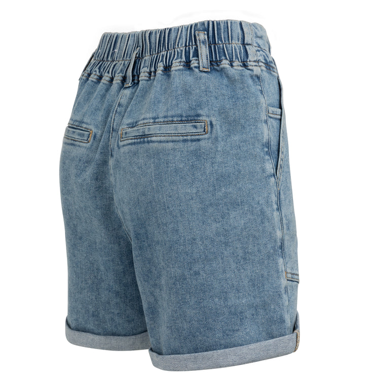 YAYA Loose Fit Worker Shorts - Mid Blue