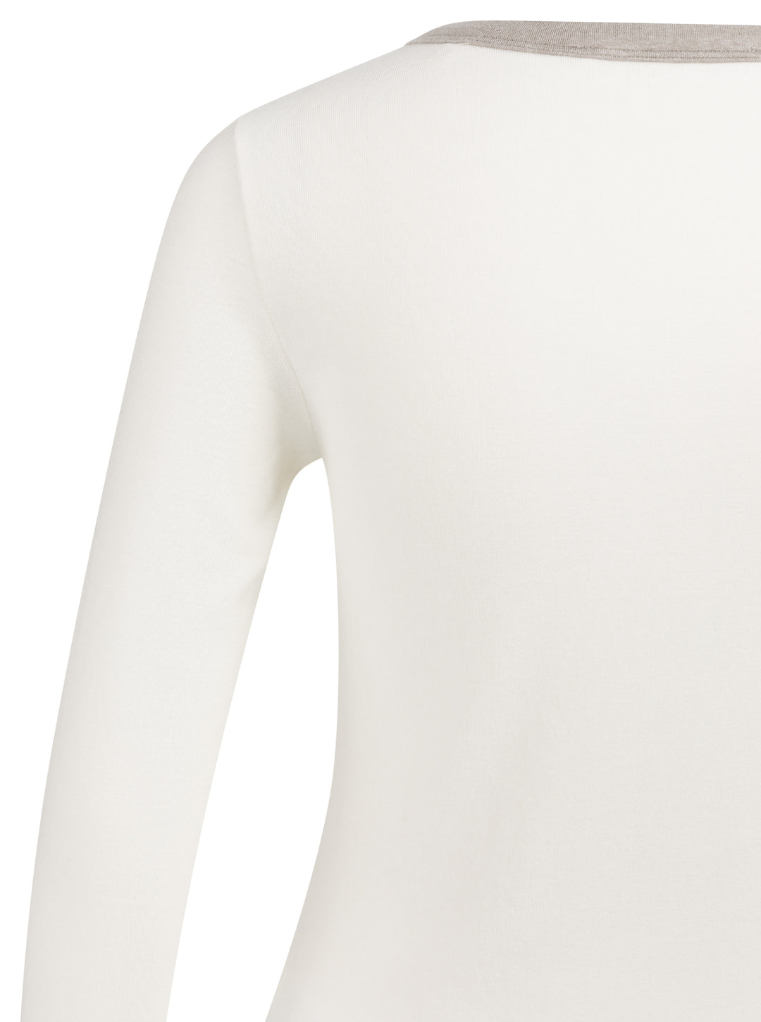 YAYA White Long Sleeve Top w/ Contrast