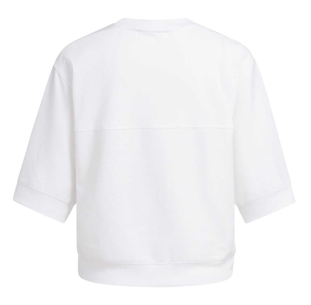YAYA Short Sleeve Jersey Rib Top - Pure White