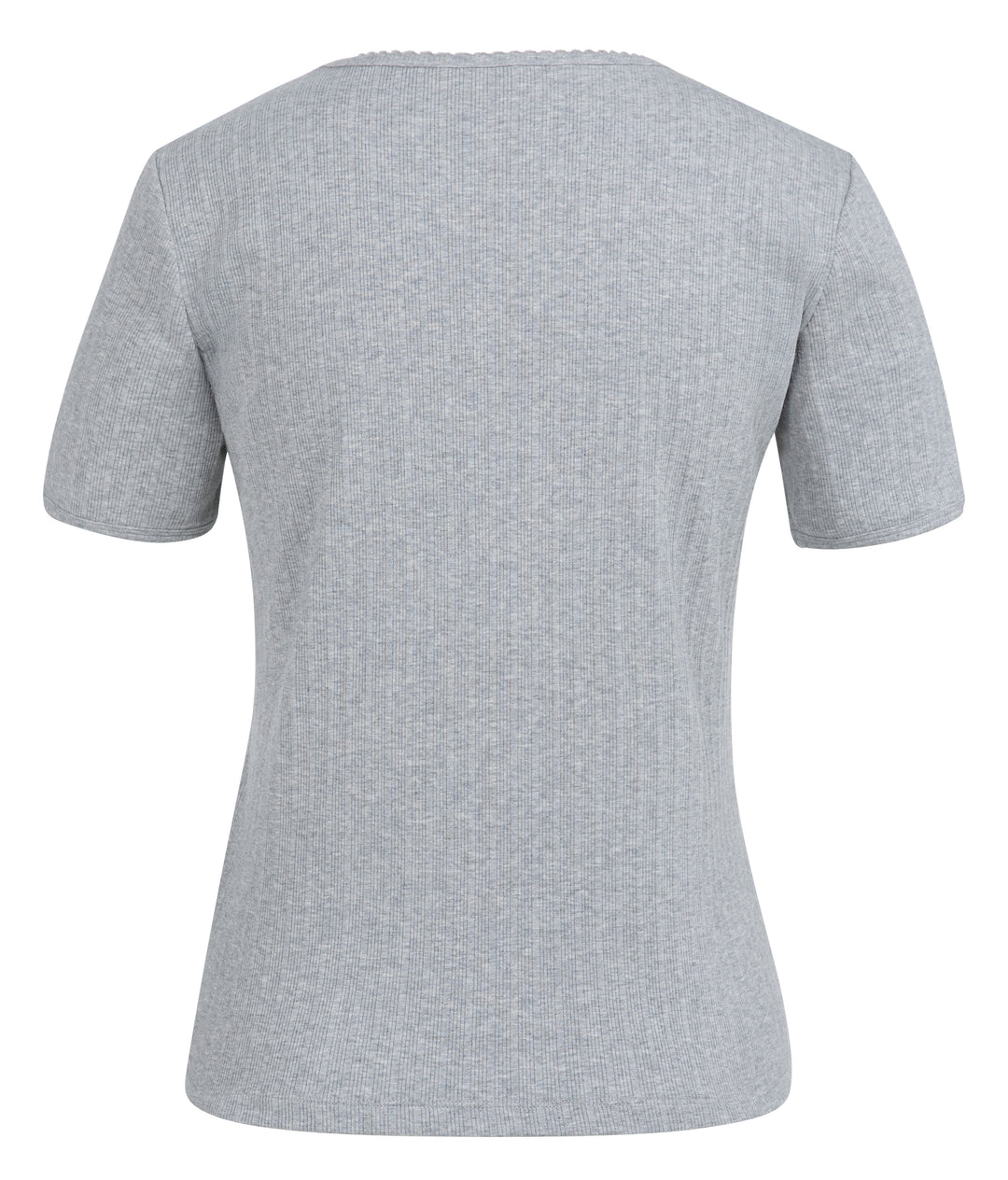 YAYA Ribbed Short Sleeve T-Shirt - Medium Grey