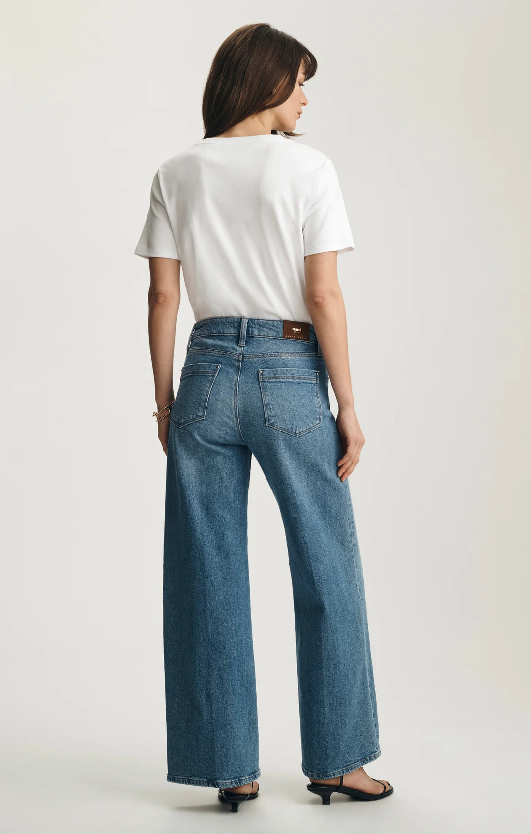 Mavi Paloma Wide Leg Jeans - Mid Brushed Gold Premium
