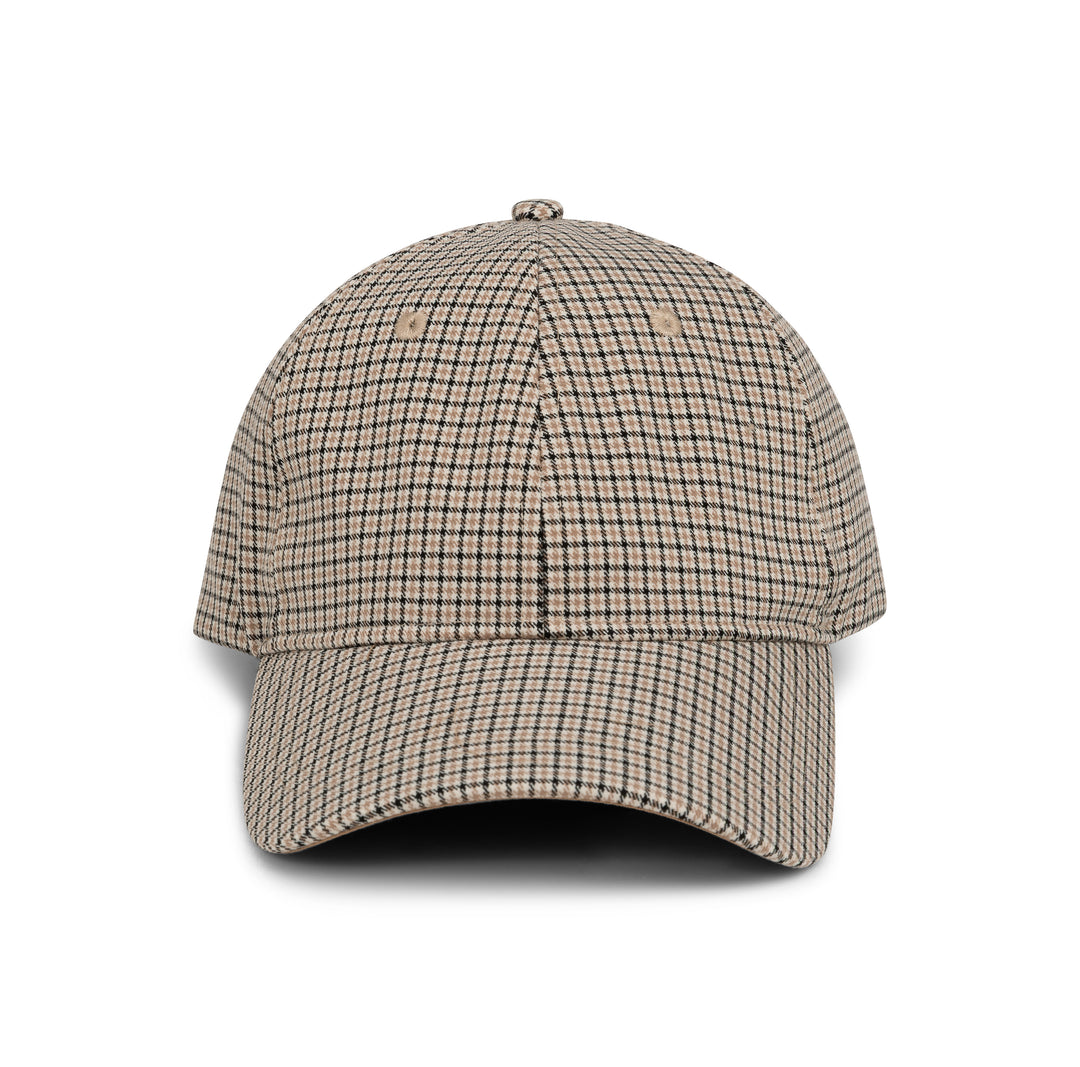 YAYA Cap With Woven Check Pattern - Beige
