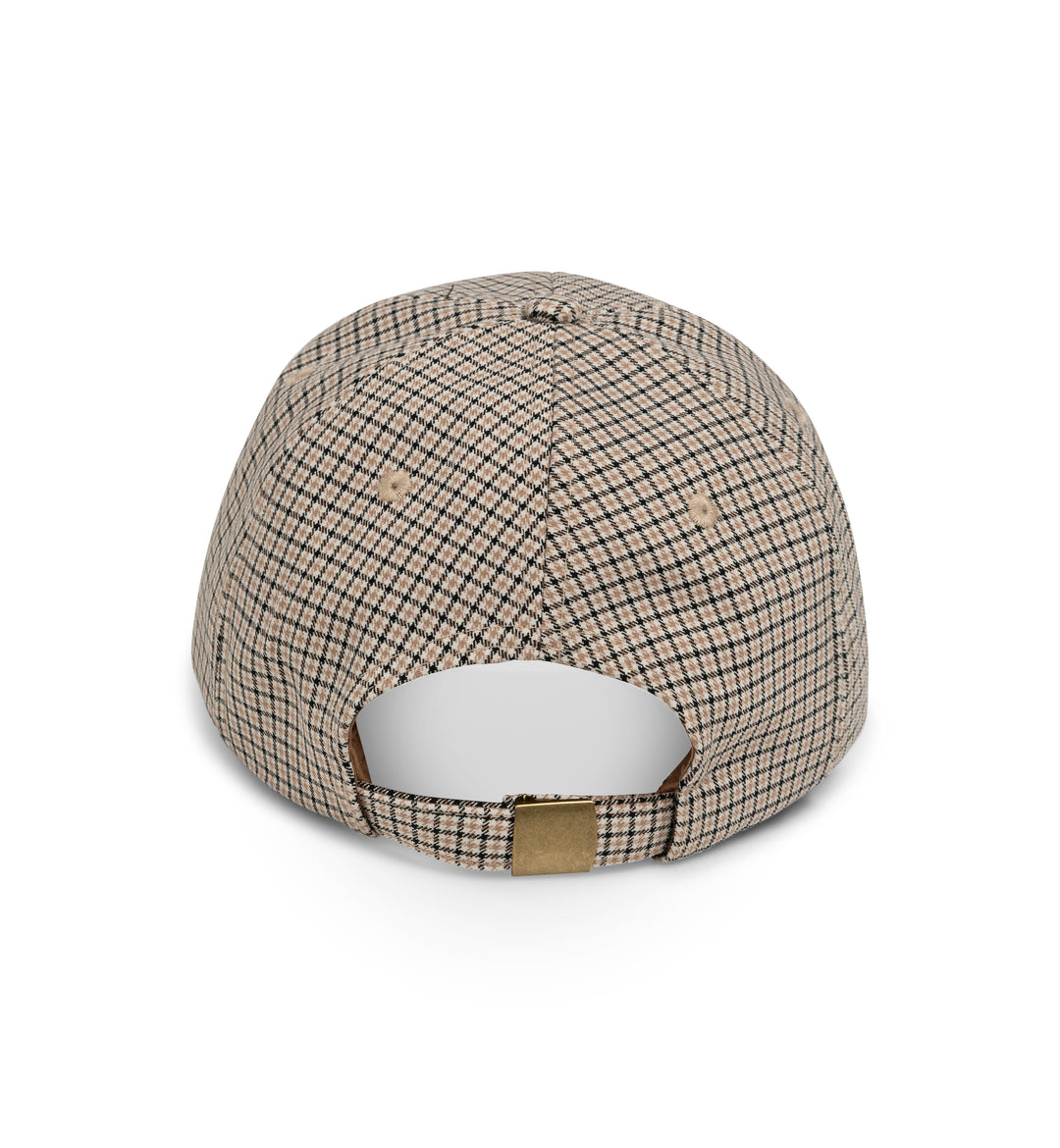 YAYA Cap With Woven Check Pattern - Beige