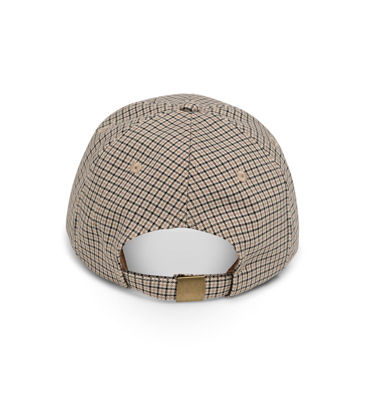 YAYA Cap With Woven Check Pattern - Beige