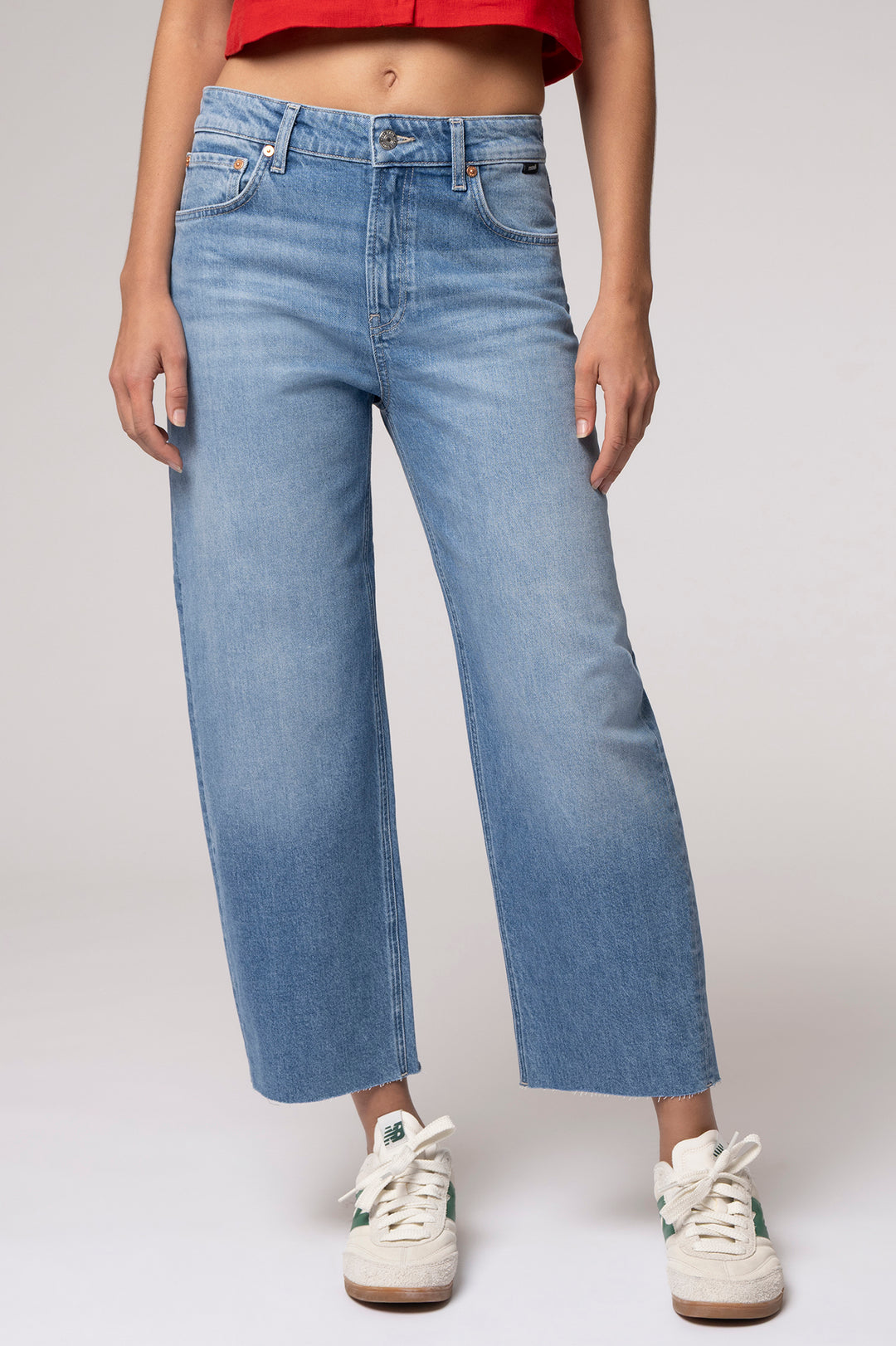 Mavi Nica Crop Light Brushed - Classic Blue