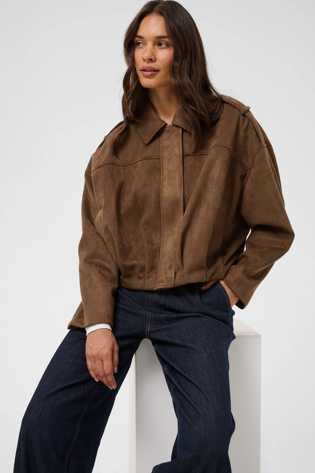 Kaffe Agalilea Suedette Jacket - Carafe