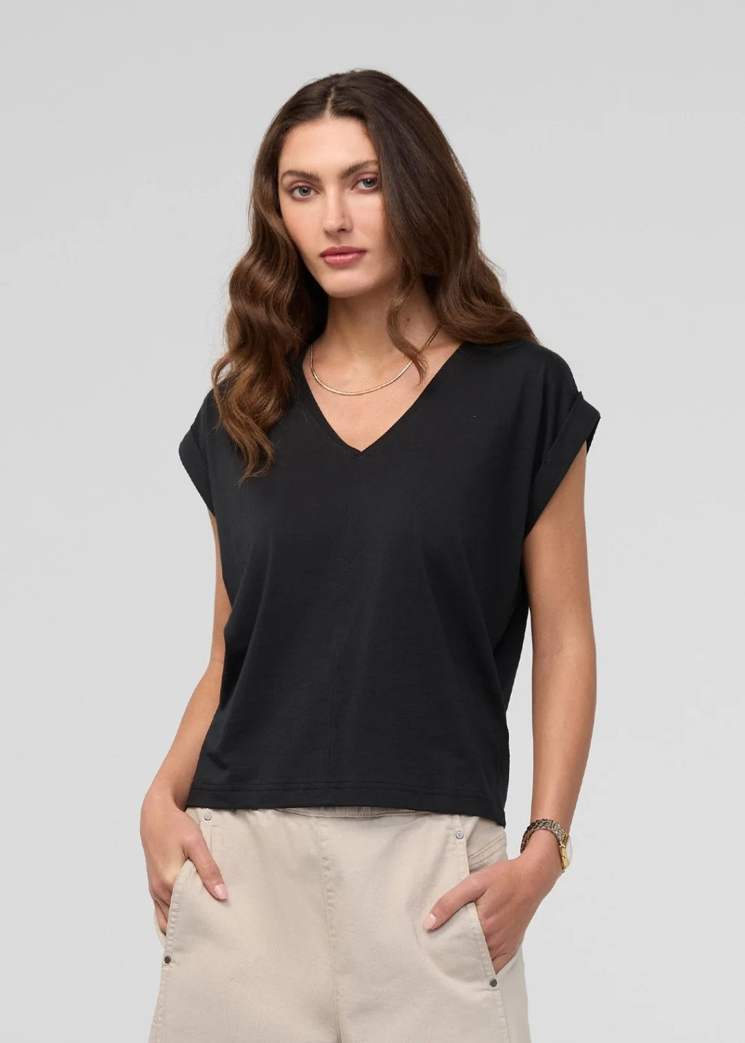 DUER PurePima Dolman V-Neck - Black