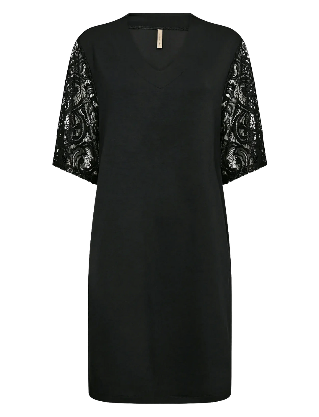 Soyaconcept Banu Midi Dress w/Lace Sleeves - Black