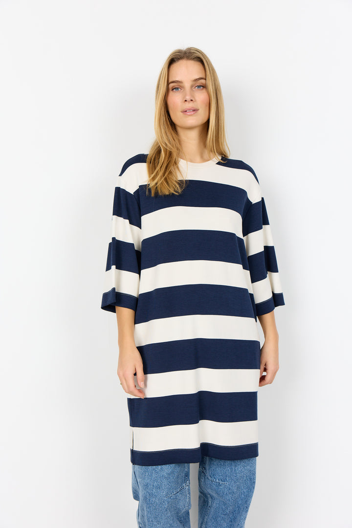 SoyaConcept Barni T-Shirt Dress - Navy Stripe