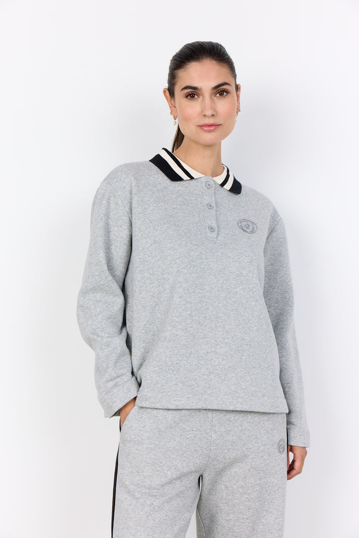 SoyaConcept Angelin Collared Sweatshirt - Grey