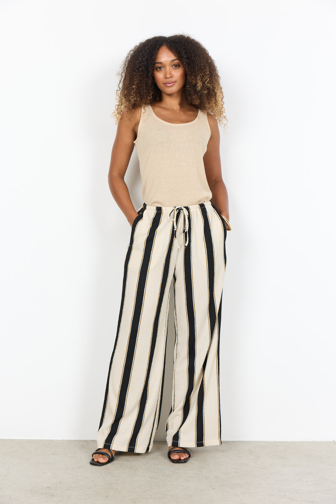 Soyaconcept Finja Pant - Cream Combi