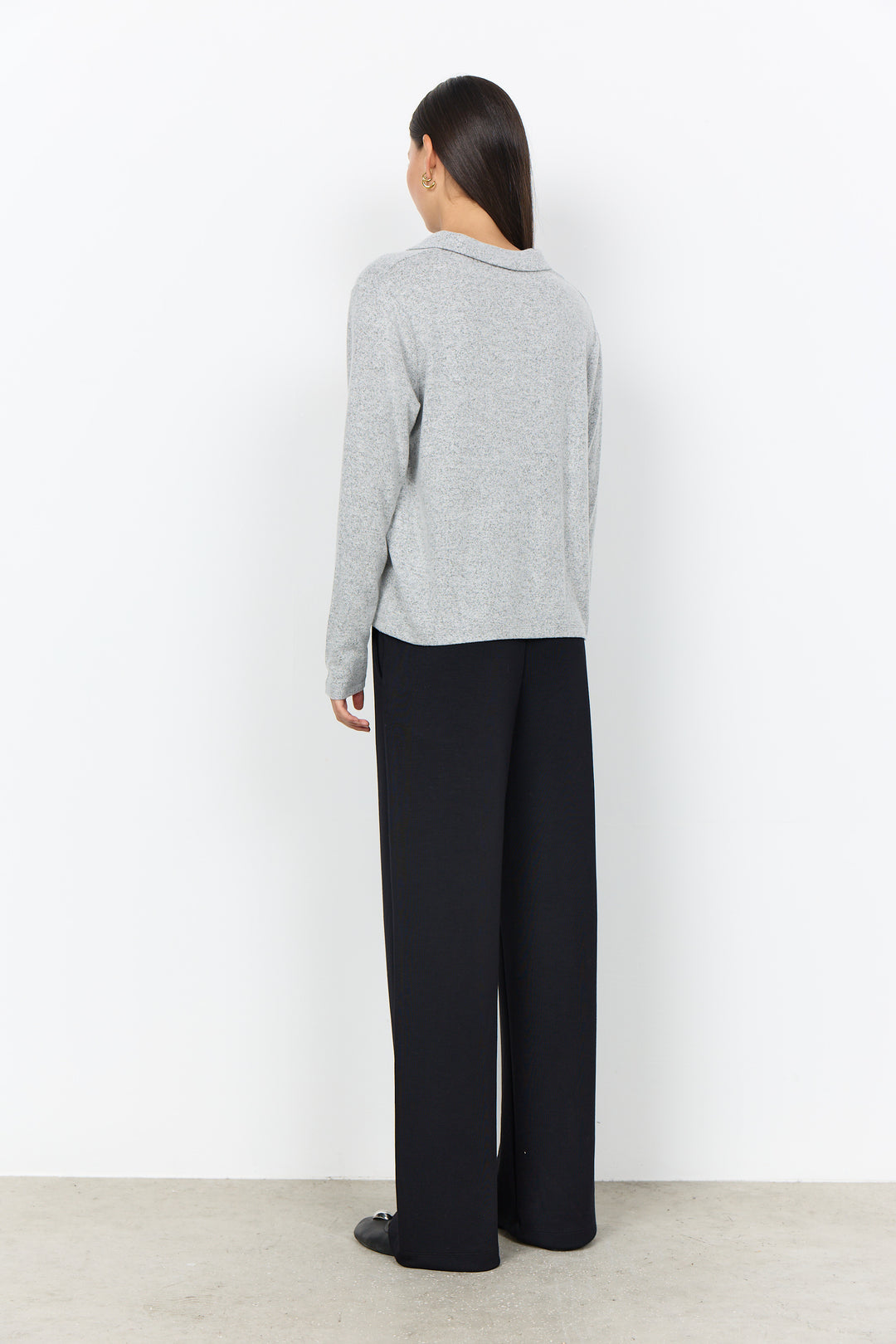 Soyaconcept Collared Sweater - Light Grey Melange