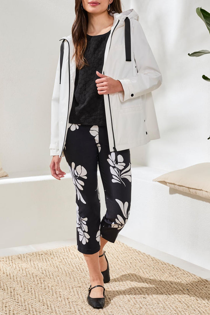 Tribal Raincoat W/ Hood - White