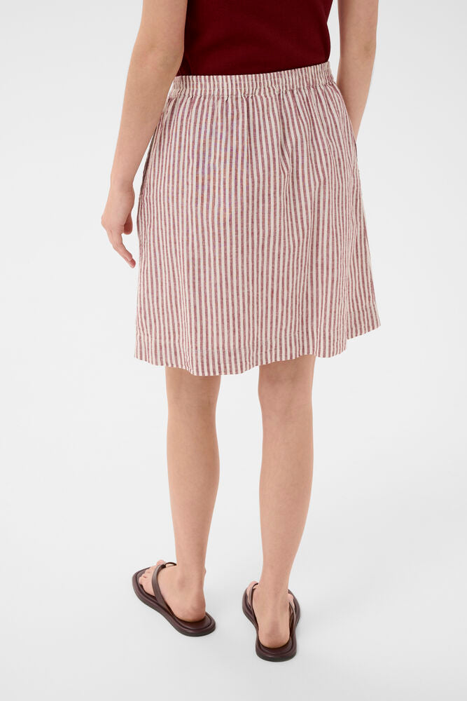 Part Two Birgitt Skirt -  Burnt Russet Stripe