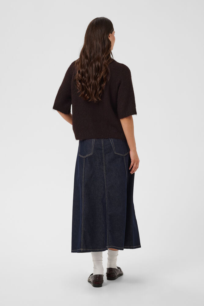 Kaffe Emilie Cropped Knit Pullover - Fudge Melange
