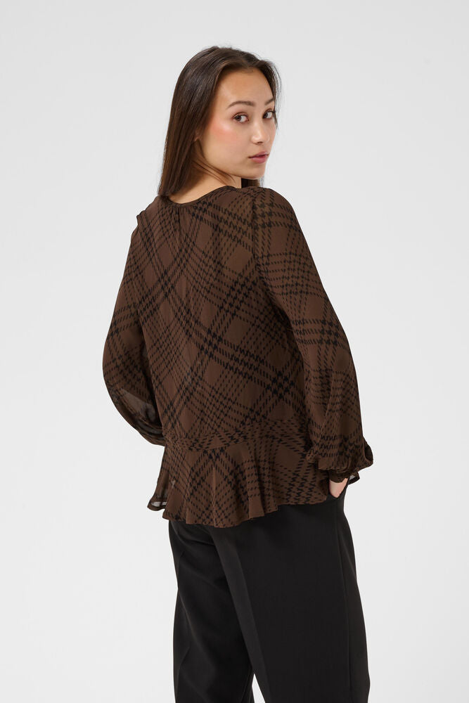 Part Two Cantaline Shirt - Brown Check Print