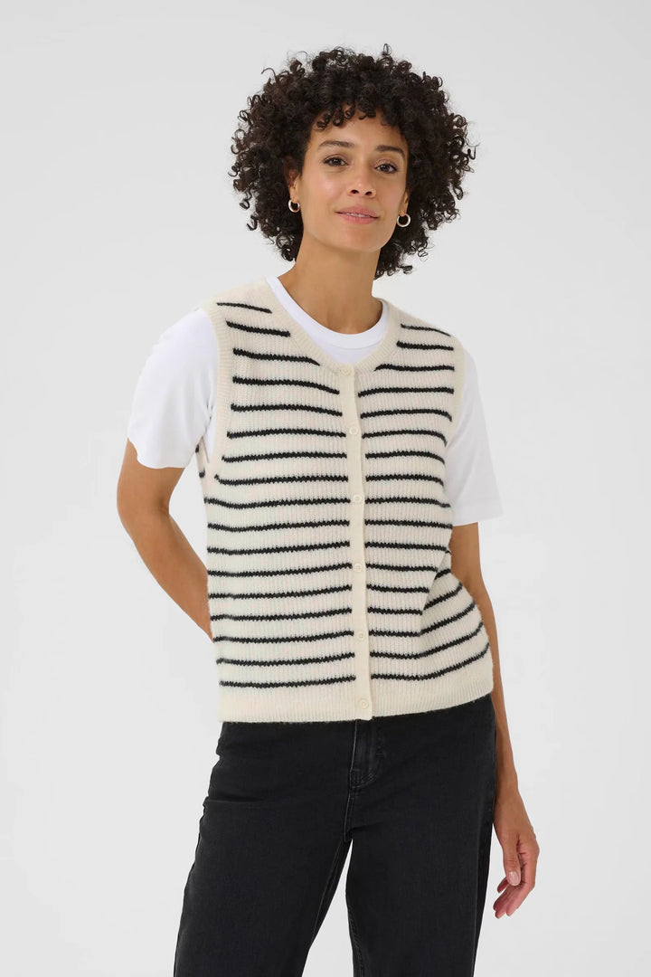Part Two Pimira Sweater Vest - Black/Cream
