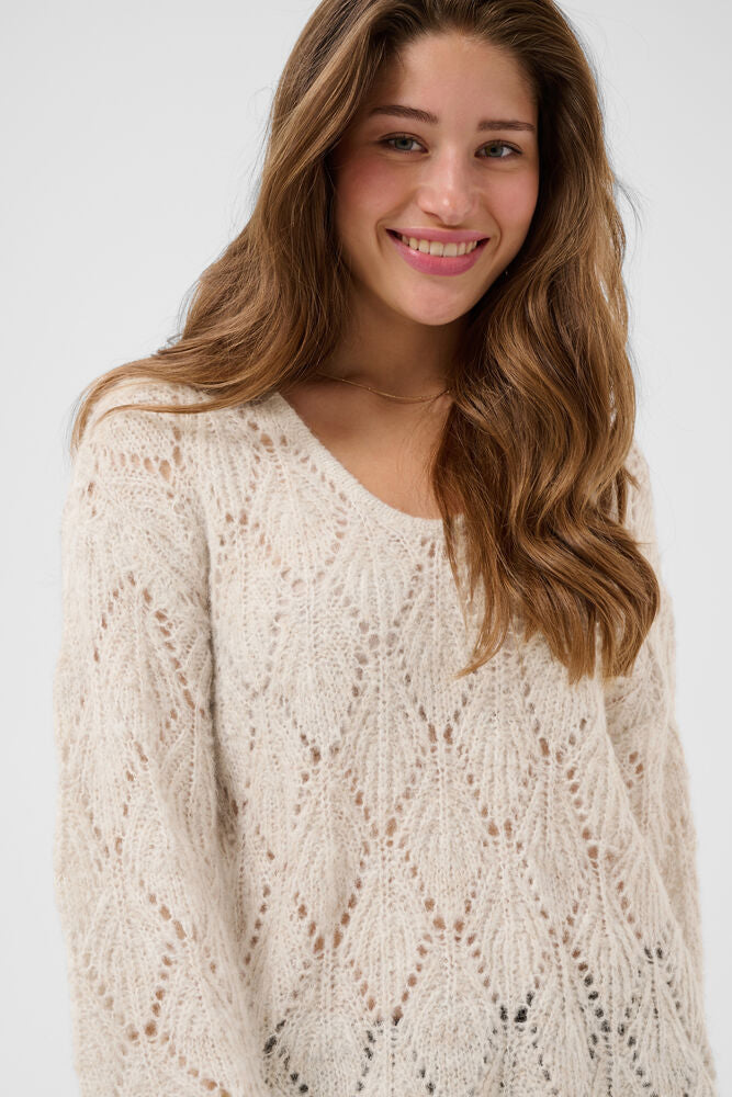 Cream Niso Pullover - Oatmeal Melange