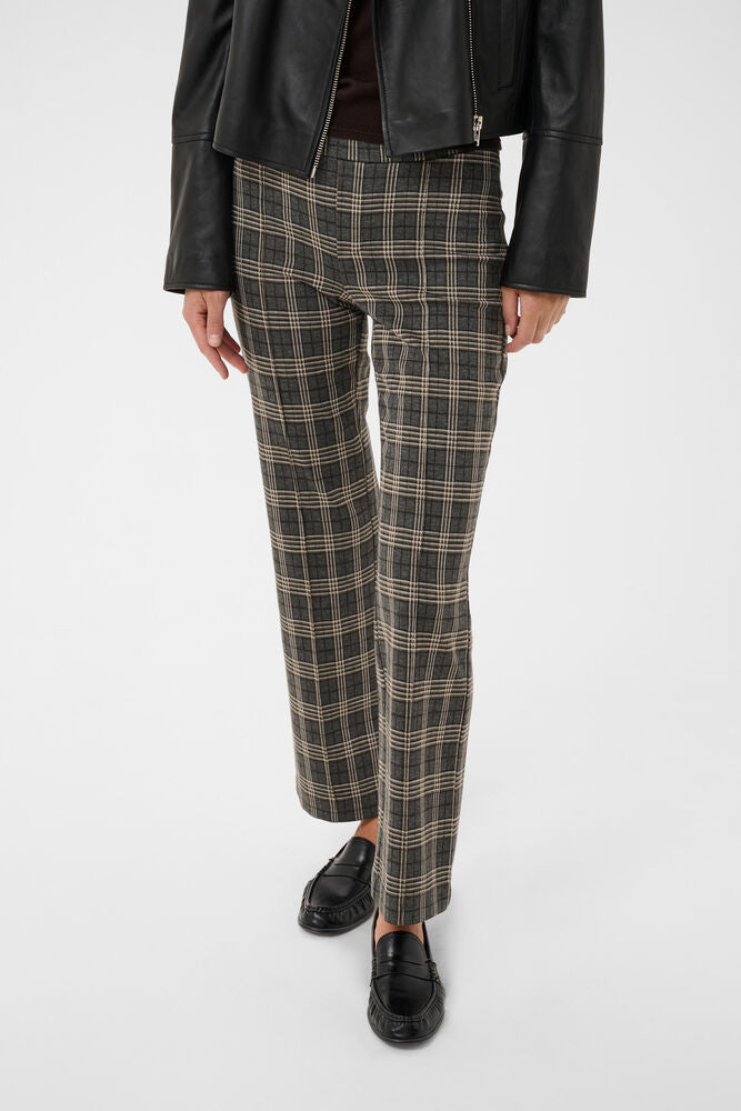 Part Two Pontas Pants - Grey Big Check
