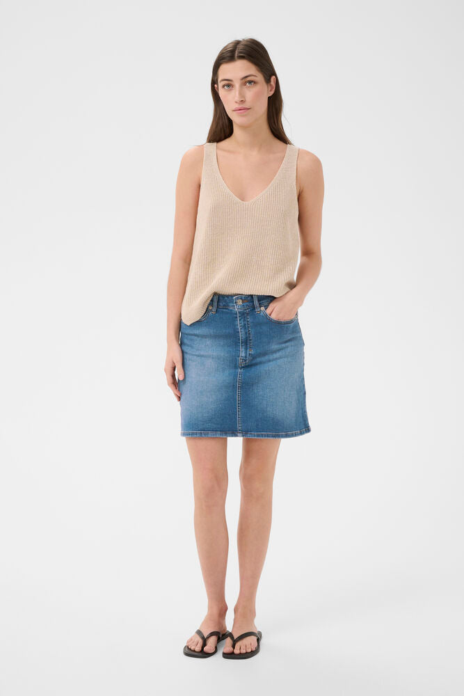 Part Two Belle Skirt - Medium Blue Denim
