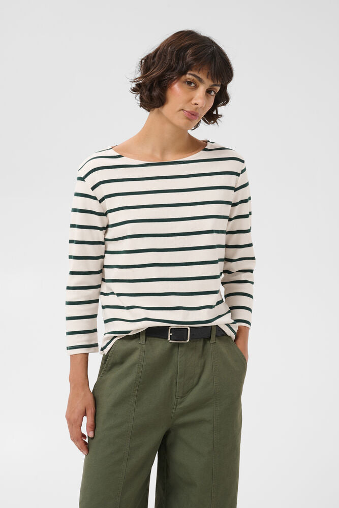 Part Two Nela Tshirt - Green Stripe