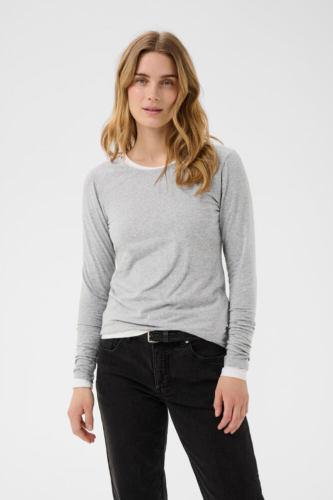 Part Two Nemajas Top - Medium Grey Melange