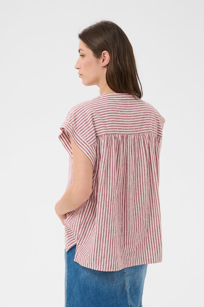 Part Two Bettina Blouse - Burnt Russet Stripe