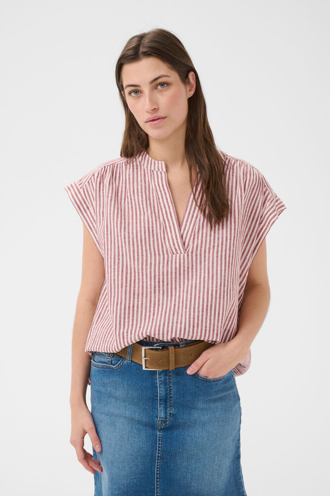 Part Two Bettina Blouse - Burnt Russet Stripe