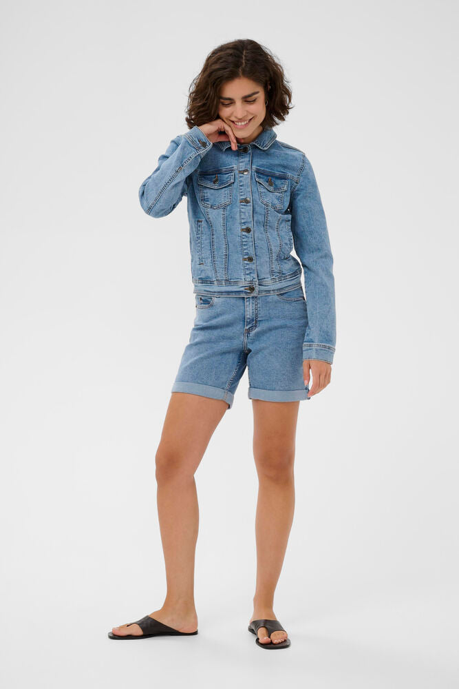 Kaffe Vilma Denim Shorts - Washed Blue Denim