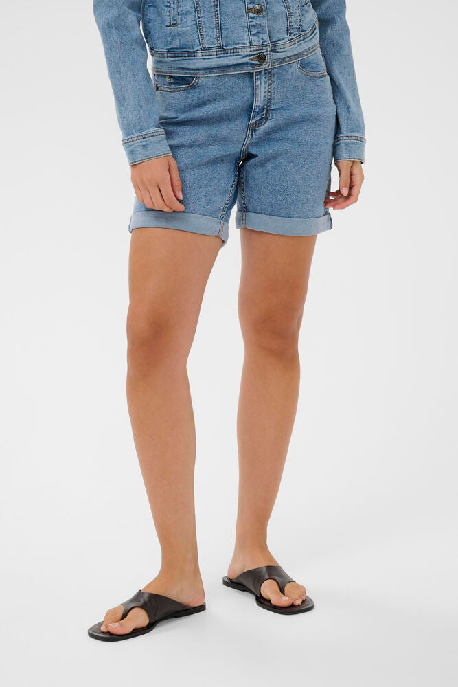 Kaffe Vilma Denim Shorts - Washed Blue Denim